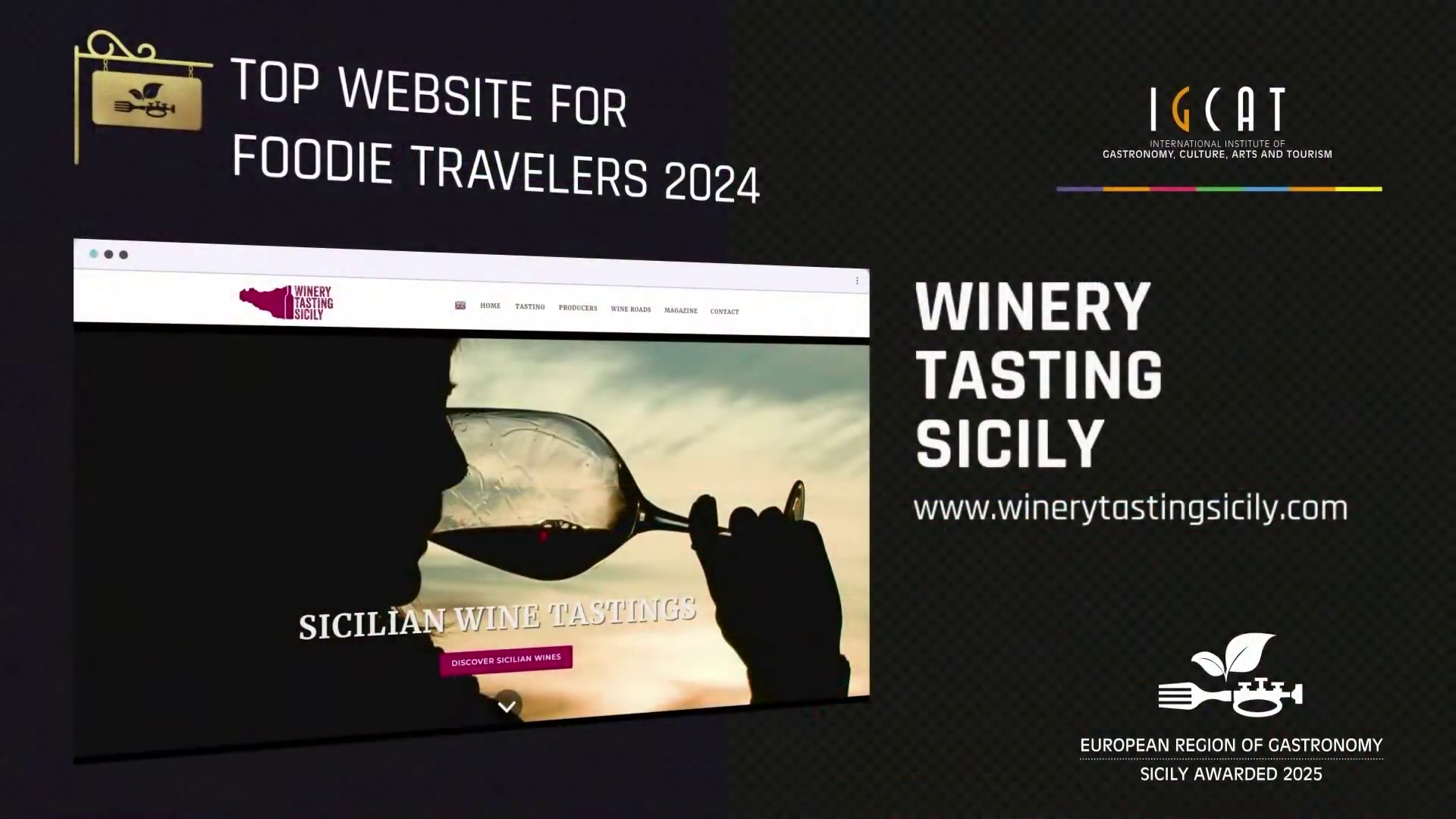 Winery Tasting Sicily Recognized by IGCAT as a Top Website for Foodie Travelers in 2024